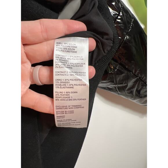 Blanc Noir Womens M Shiny Compression Down Puffer Winter Jacket Coat Resort - Picture 11 of 11